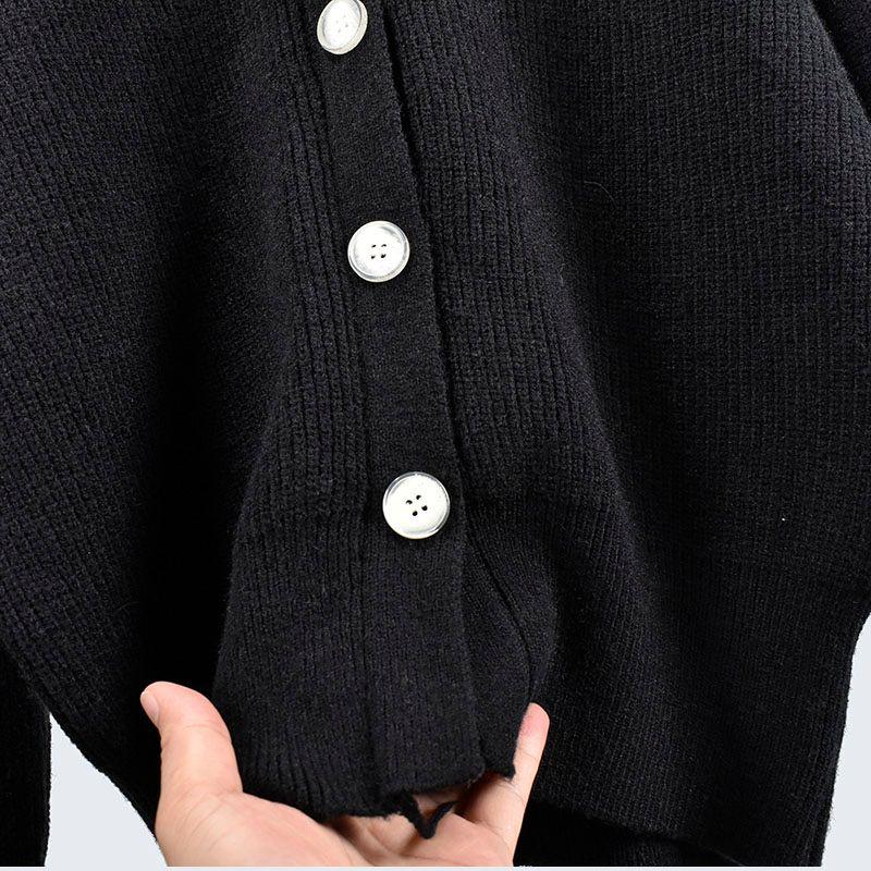 Fall and Winter Thick Long Sleeves Loose and Lazy Style Versatile Single-Breasted Pure Color Knitting Sweater Outwear Women's Clothing