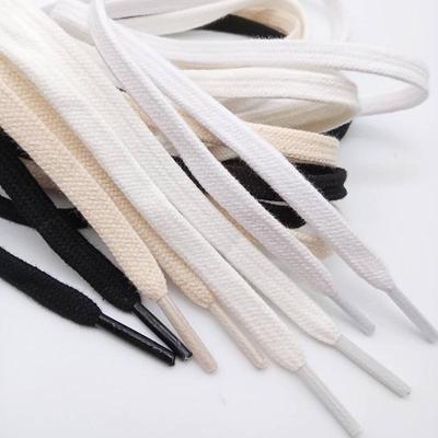 Lacci per scarpe compatibili con W Wei e W Si, spessi, in cotone a doppio strato, colore bianco sporco.