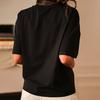 T-shirt Femme Col Rond Manches Courtes Coupe Ample T-shirt Motif Fleur Brodé Style Décontracté Hauts d'Été
