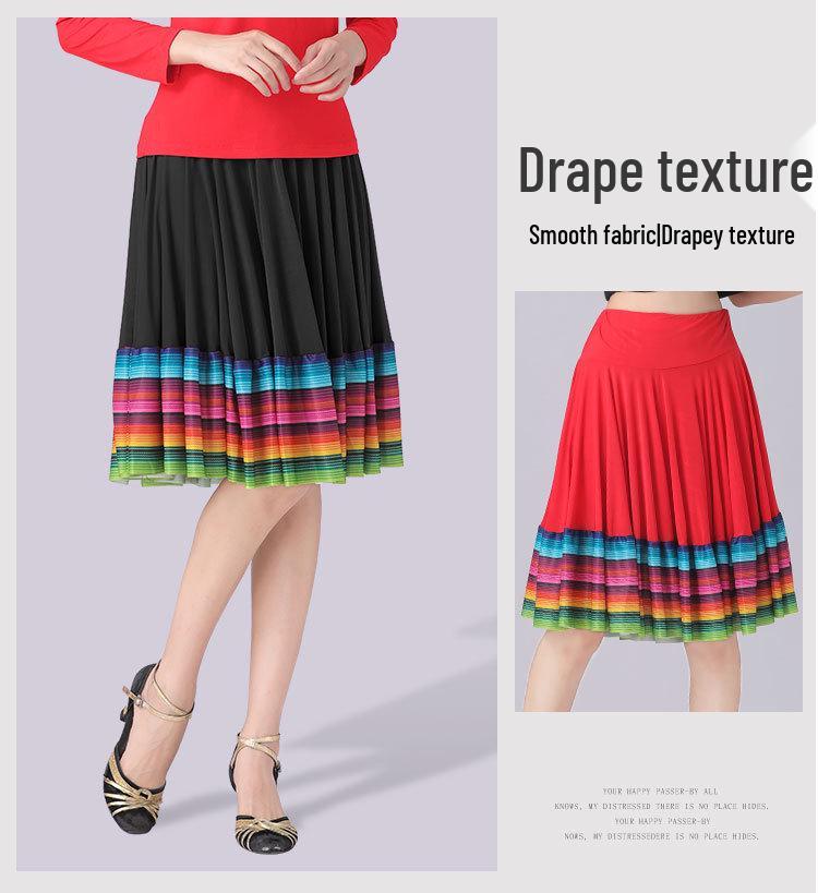 2026 Damen-Ballsaal-Tanzrock für Frauen mittleren Alters und Seniorinnen mit weitem Saum