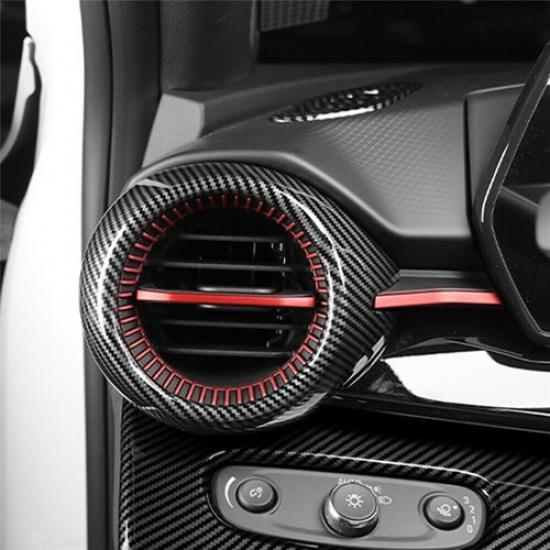 Carbon Fiber ABS Dashboard Air Vent Outlet Cover Trim For Chevrolet Trax 2024