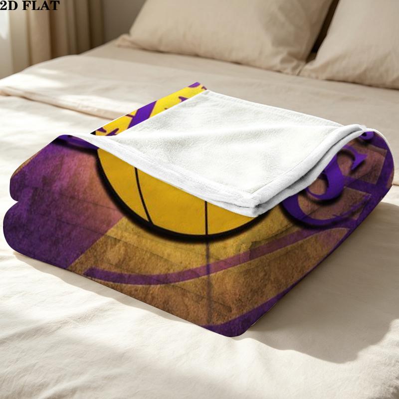 Los Angeles Lakers Print Flannel Blanket, High quality Comfortable for All Seasons, Home Decor, Warmth and Comfort, Perfect for Christmas Gifts