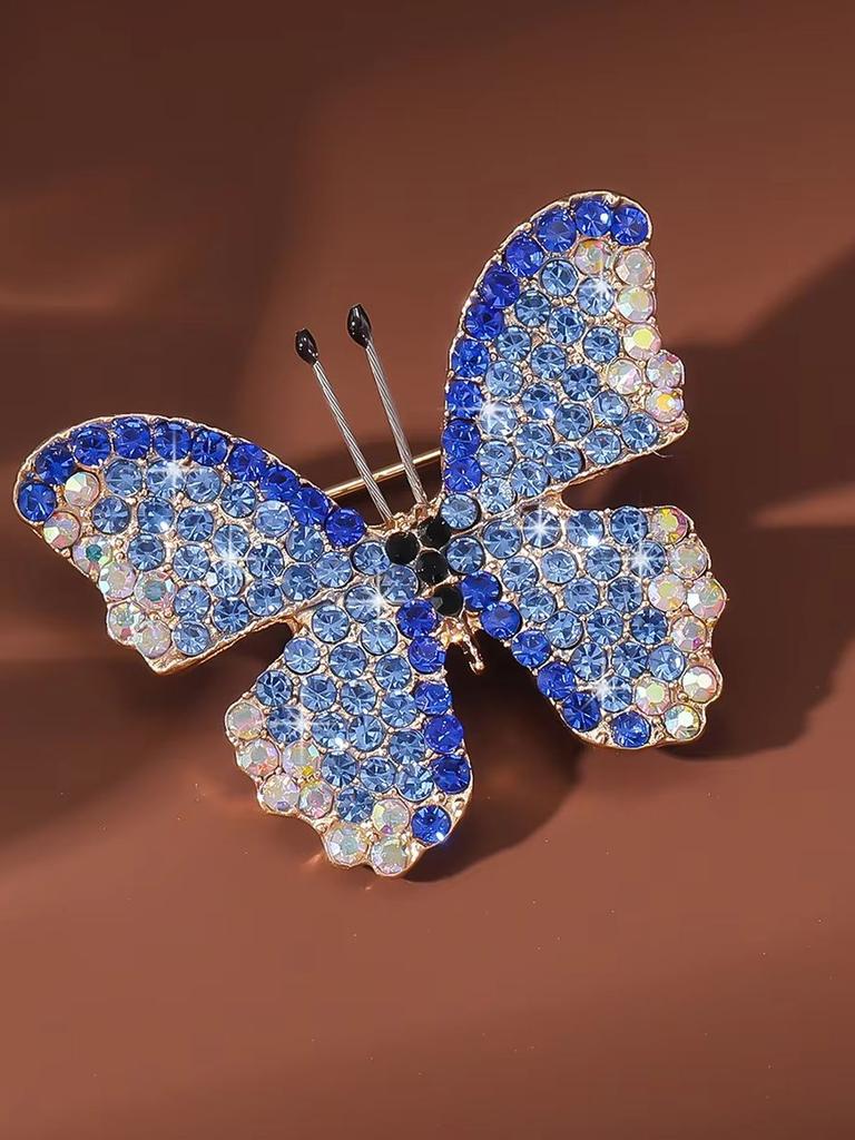 Bridal wedding brooch, three-dimensional butterfly brooch, full diamond micro inlaid wedding shawl, birthday gift