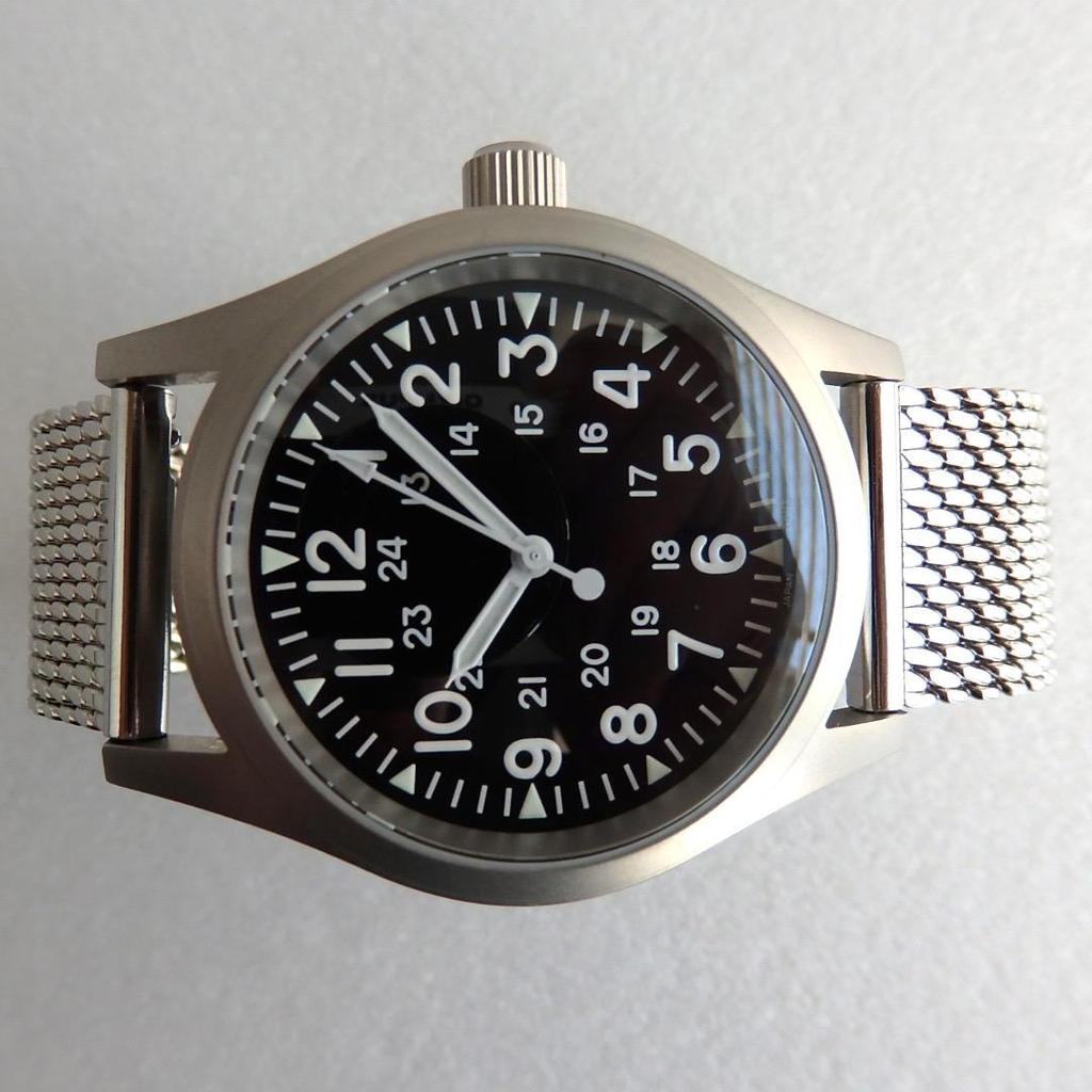 [USED] [] Military Watch with Domed Sapphire Crystal and Custom Strap, 38mm