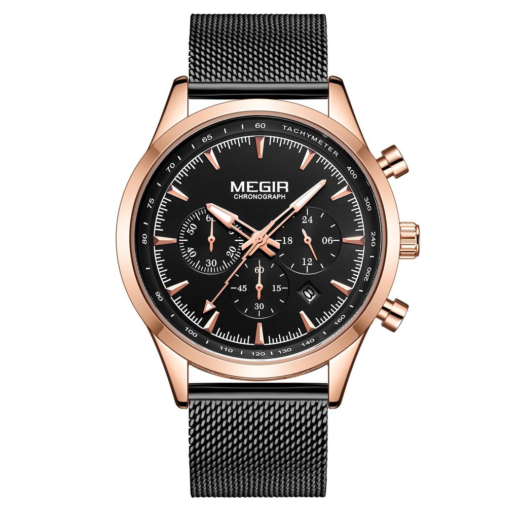 MEGIR Luxury Business Watches for Men Waterproof Men's Casual Quartz Wristwatch Chronograph Date Clock 24-hour Relogio Masculino 2153