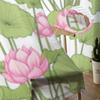 Seamless Pattern Background With Lotus Flower Chiffon Sheer Curtains for Living Room Bedroom Decor Window Voiles Tulle Curtain
