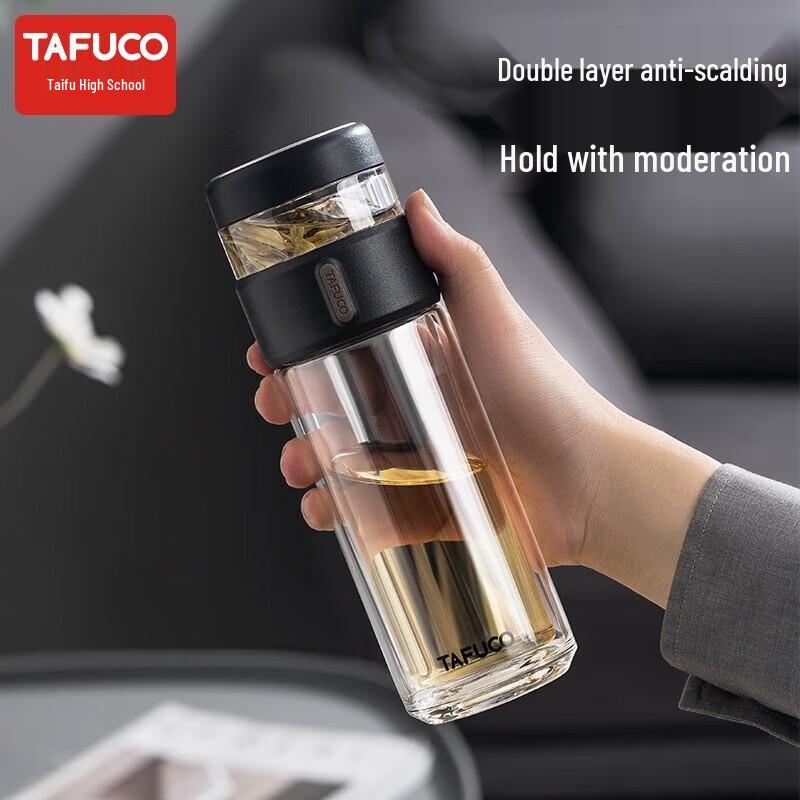 TAFUCO Double Wall Glass Tea Infuser Bottle
