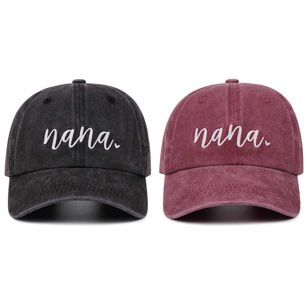 Nana Retro Washed Letter Embroidered Baseball Cap Women Men Outdoor Fashion Versatile Casual Hat