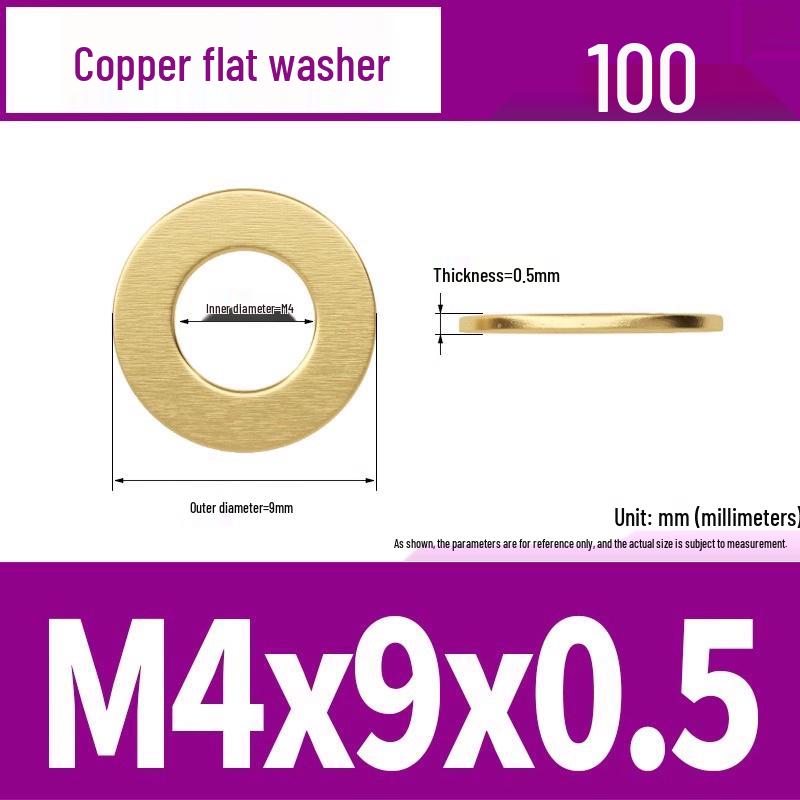 Ultra-Thin Brass Flat Washer Round Shim (Sizes M2-M20)