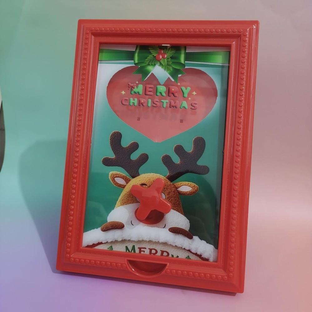 

Rare Reindeer Pattern Candy Box Dispenser Desktop Ornaments Plastic Handy Candy Frame Storage Decors красный