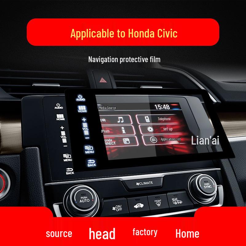 Tempered Glass Screen Protector for 25 Honda Civic Models' Center Console Navigation
