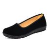 Women's Black PU Sole Slip-On Flats: Breathable Dance & Work Shoes