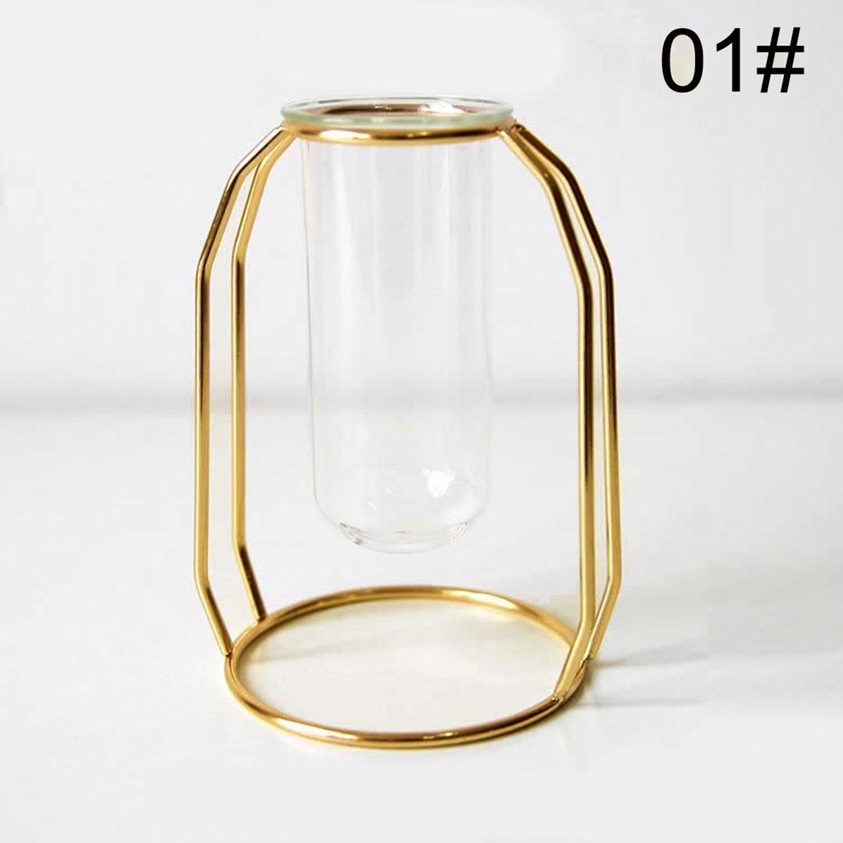 

Ваза для цветов Nordic Golden Glass Vase Iron Hydroponic Plant Holder Настольная кофейня Офис Домашнее украшение Аксессуары Современный