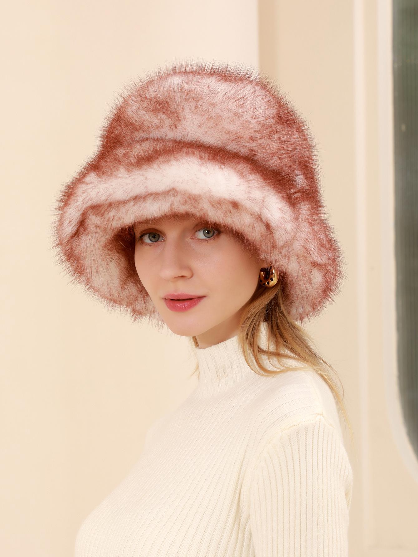 

Универсальная холодная панама, ветрозащитная теплая шапка, шапка из кроличьего меха, женская осенне-зимняя утолщенная теплая меховая интегрированная плюшевая шапка M（56-58cm） кирпич красный