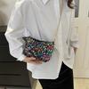 Personalized Sequin Small Bag for Women's New Niche Texture One-shoulder Crossbody Bag Temperament Simple Chain Small Square Bag