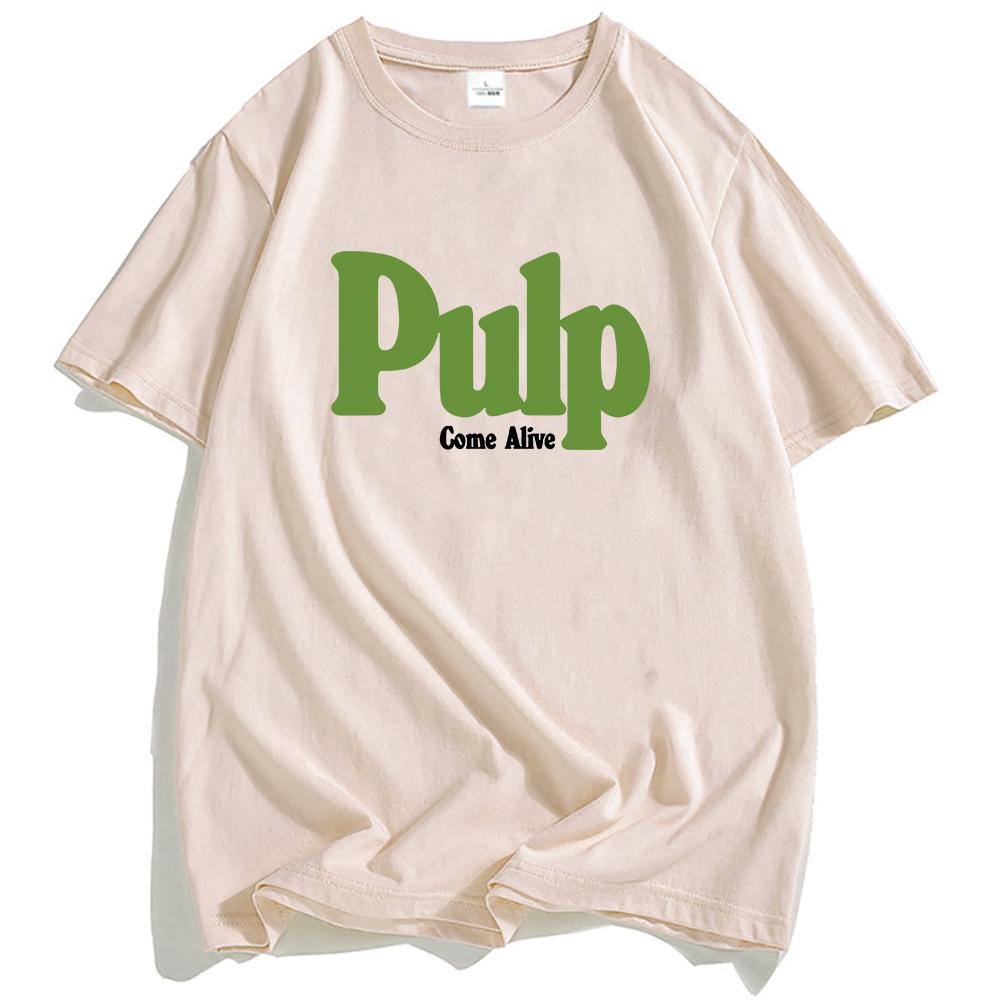 Pulp Come Alive T-Shirt Baumwolle Mode Rockband T-Shirts Lässig Locker Sommer Unisex Streetwear Grunge Hip Hop Grafik T-Shirt