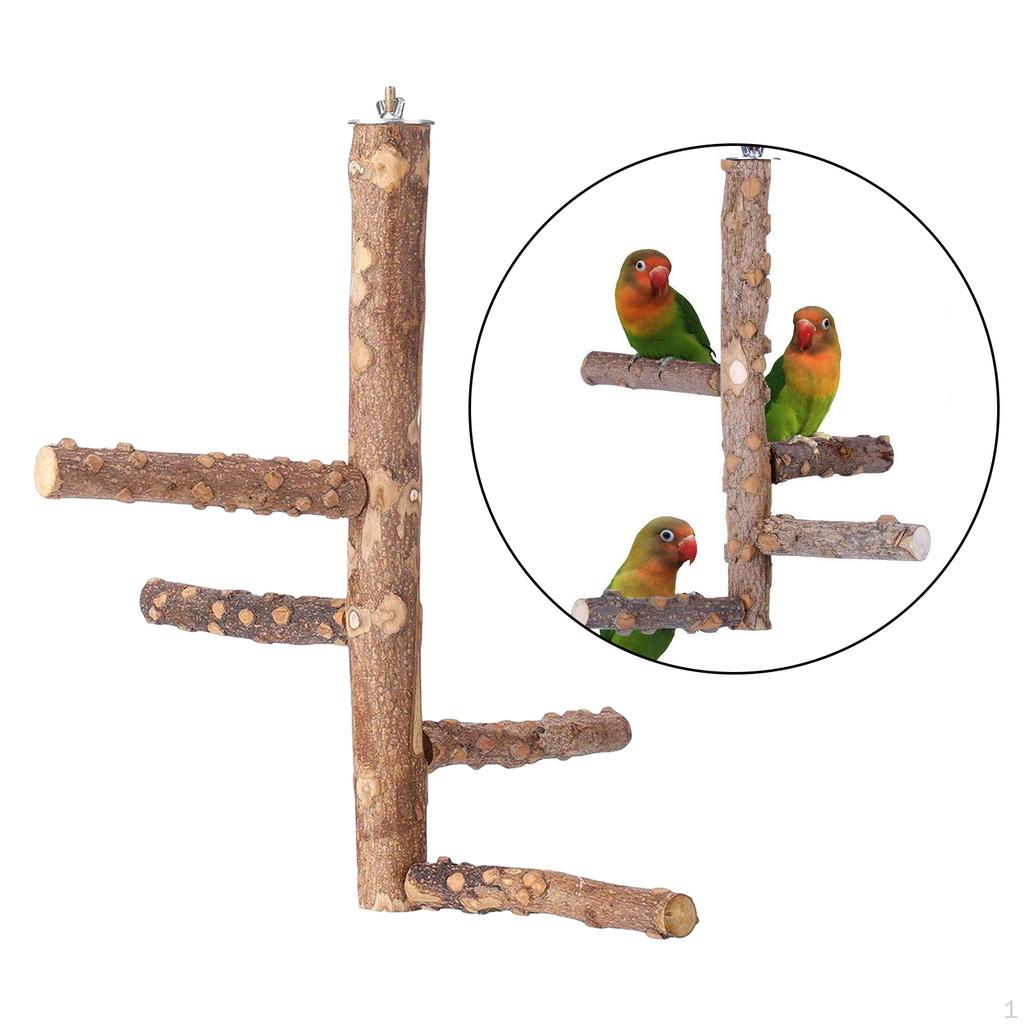 wooden bird Perch Set, Paw Grinding Stick Parrot Stand Perches Chewing, Toys Suitable for