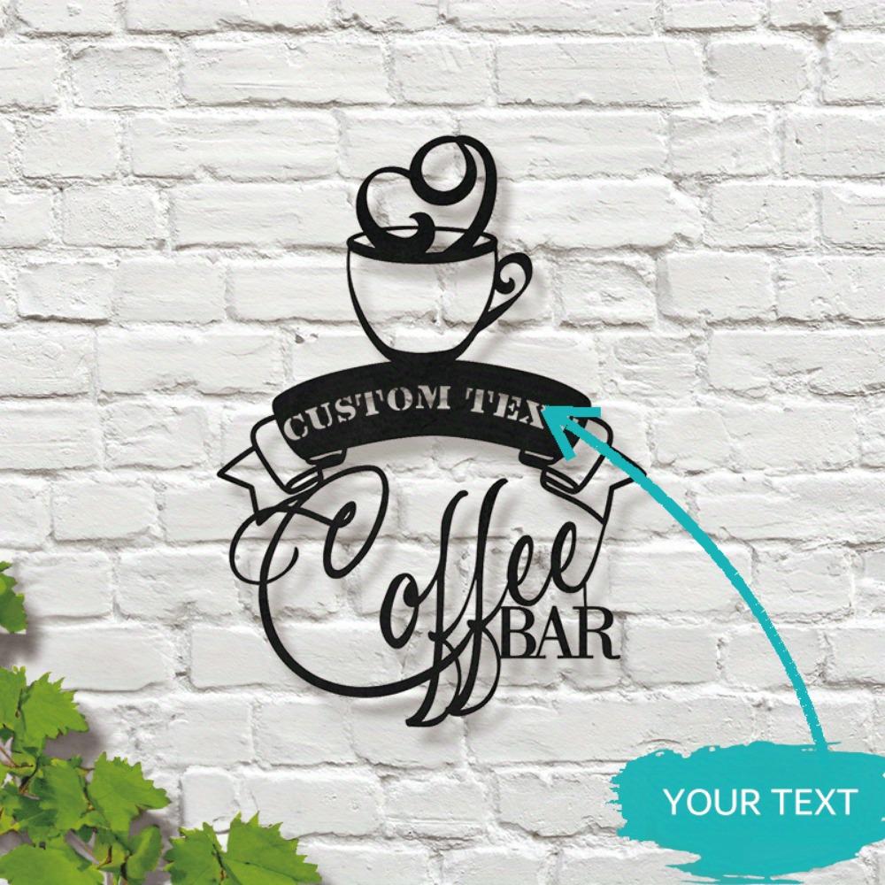 Metal Wall Art Coffee Bar Sign Laser Cut Kitchen Decor Gift for Coffee Lovers Custom