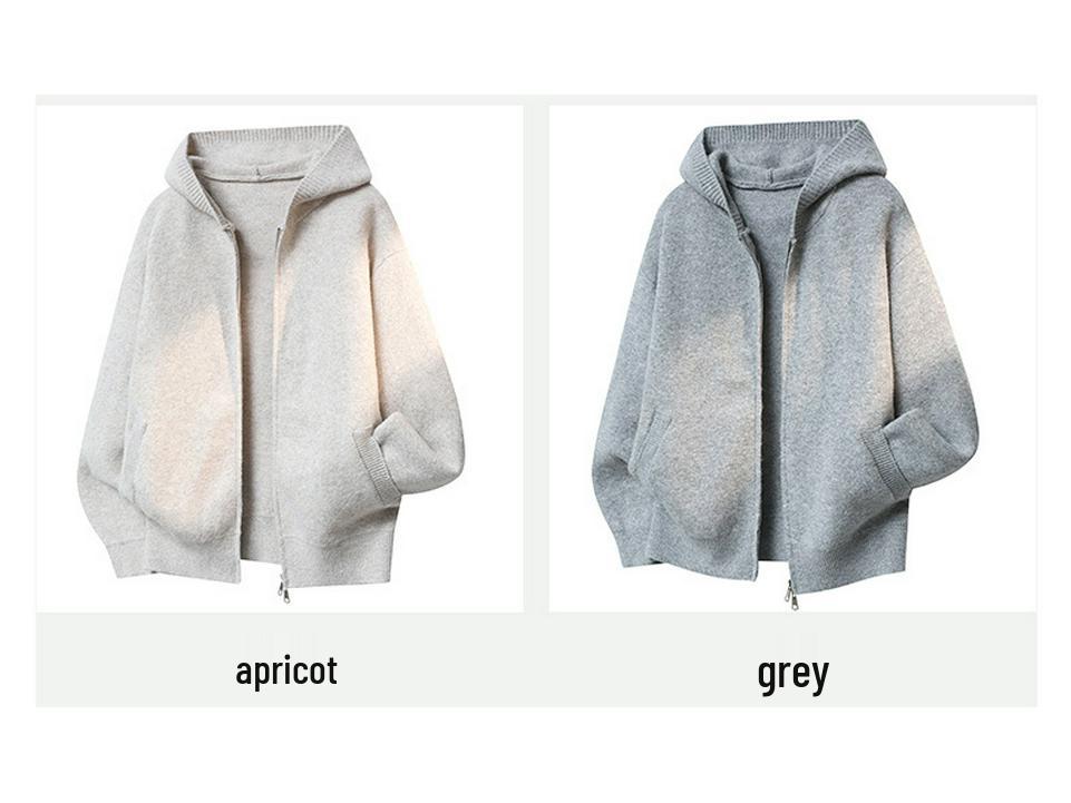 High-Quality Unisex Hooded Knit Cardigan – Warm, Thick, Casual Zipper Sweater