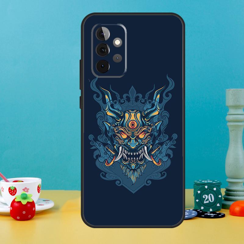 Samurai Oni Mask Case For Samsung Galaxy A25 A54 A34 A14 A52 A32 A12 A13 A33 A53 A15 A16 A36 A56 A26 A05 A35 A55