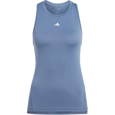 Designed For Training Comfortable Casual Solid Color Round Neck Vest Women Tops Blue IT7425