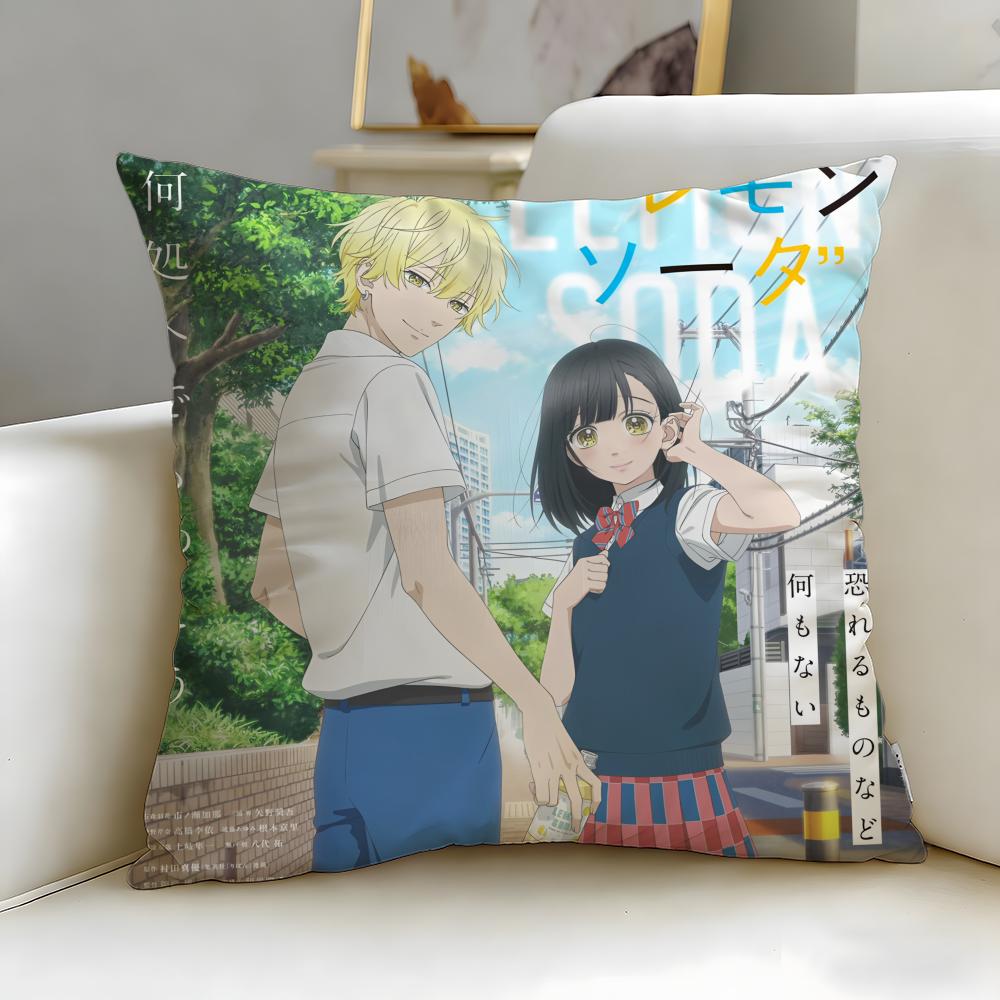 Classic Anime Honey Lemon Soda Cushion Cover Soft  EasyWash Pillow Case  Versatile for Couch Bed Travel and Office