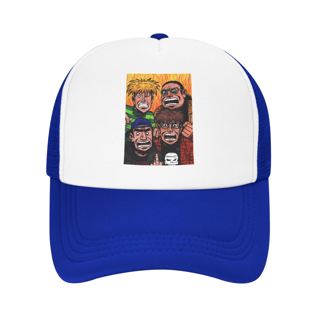 Eltingville Club The Team Drawing Mesh Sun Hats Outdoor Sport Breathable Baseball Caps Couple Fitted Retro Print Trucker Hat