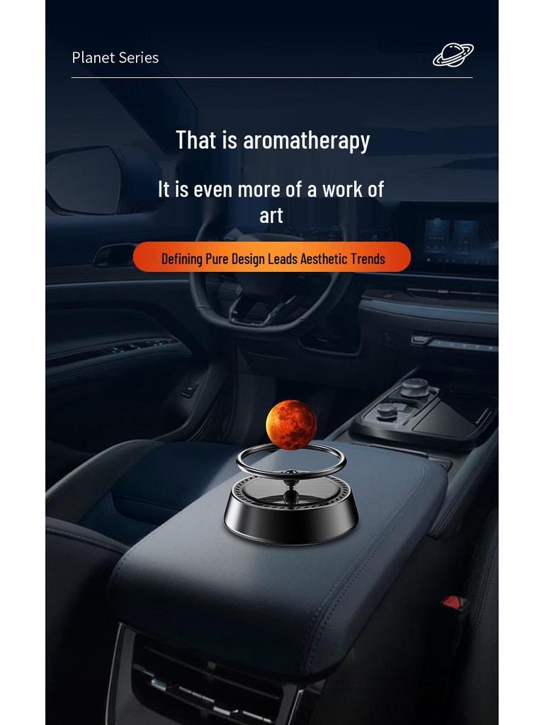 Solar Aromatherapy Planet Console Car Ornament with Long-Lasting Fragrance