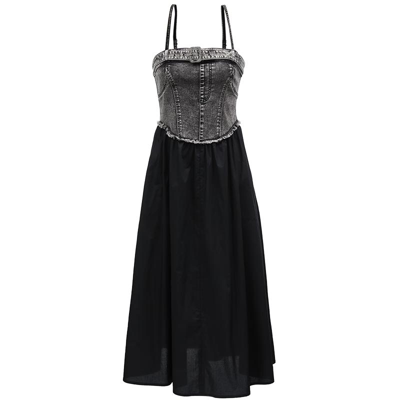 

VEROMODA Denim Patchwork A-Line Cami Dress S