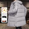 Mao Ren Men's Mid-Length Hooded Padded Jacket