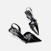 Fashion Women's Pointed High-heeled 2025 Summer New Item Slim Heel Sandals Party Women's Shoes Buckle Strap Slim Heel Sandals