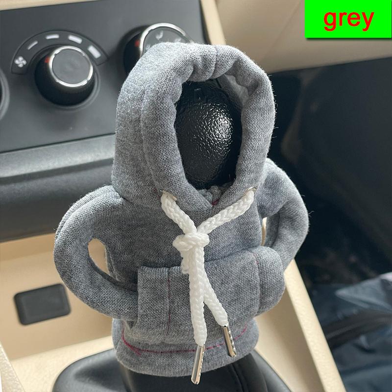 

High quality car shift knob hooded sweatshirt decoration shift lever handle kit cover car interior accessories car stick hoodie Hoodie grey