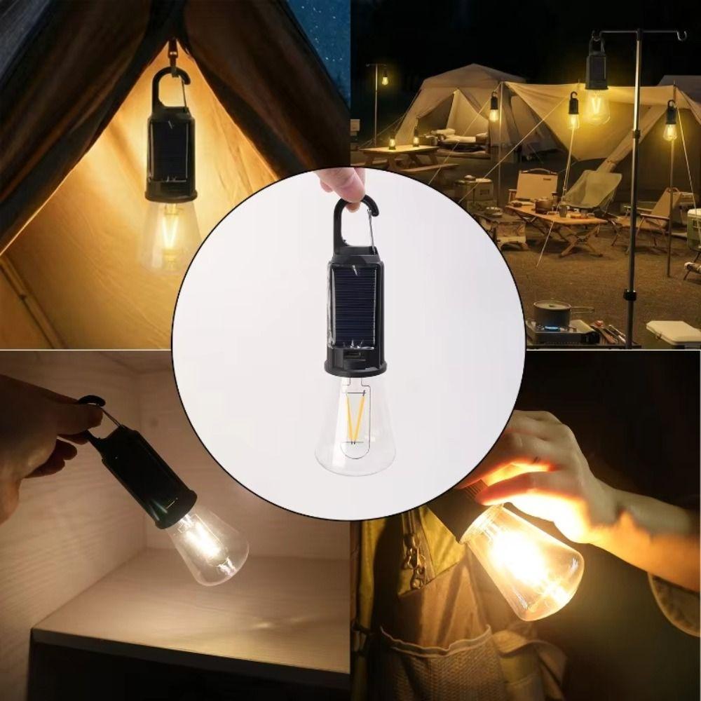 Solar Powered Solar Powered LED Lamp USB Rechargeable LED Light LED Lighting Lantern Handheld ABS Camping Lamp