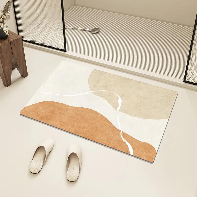 Super Absorbent Diatom Mud Floor Mat Soft Bath Carpet Quick Dry Home Entrance Doormat Non Slip Bathroom Foot Mats Toilet Rugs