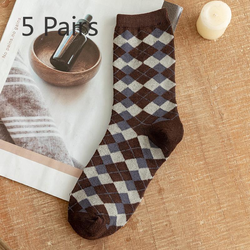 

5 пар женских винтажных толстых носков из хлопка Hishi осень/зима 5 Pairs