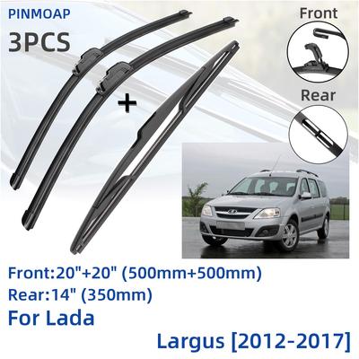 Para lada largus 2012-2017 lâminas de limpador traseiro dianteiro escovas cortador acessórios j gancho 2012 2013 2014 2015 2016 2017