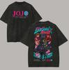 T-shirt Lavé JoJo's Bizarre Adventure Kujo Jotaro Anime T-shirt Lavé Tissu Hommes Femmes T-shirts Oversize Coton Vintage T-shirt Harajuku Hauts Oversize