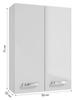 Wall-hung bathroom cabinet with shelf 50 cm, white gloss Mila