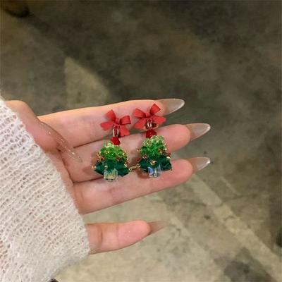 Christmas Tree Earrings Clip Earrings