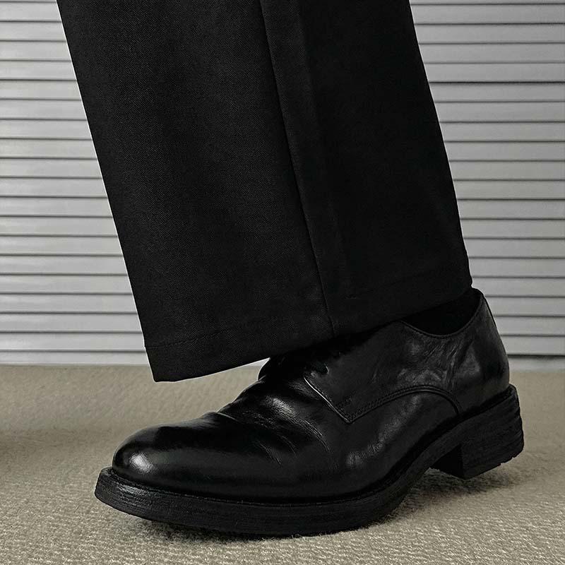 Commuter Oxford shoes pleated pointed leather shoes men's invisible heightening shoes men's and women's head derby shoes casual