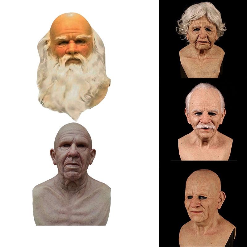 Realistic Latex Old Man Face Mask For Fancy Dress Cosplay Costume Halloween High Quality Material