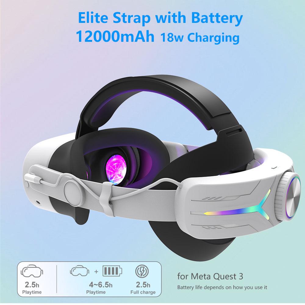 Meta Quest3S RGB VR Gaming Headset with 12000mA Battery and Accessories