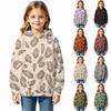 Felpa con cappuccio casual e comoda a maniche lunghe con stampa leopardata per ragazzi e ragazze per autunno e inverno