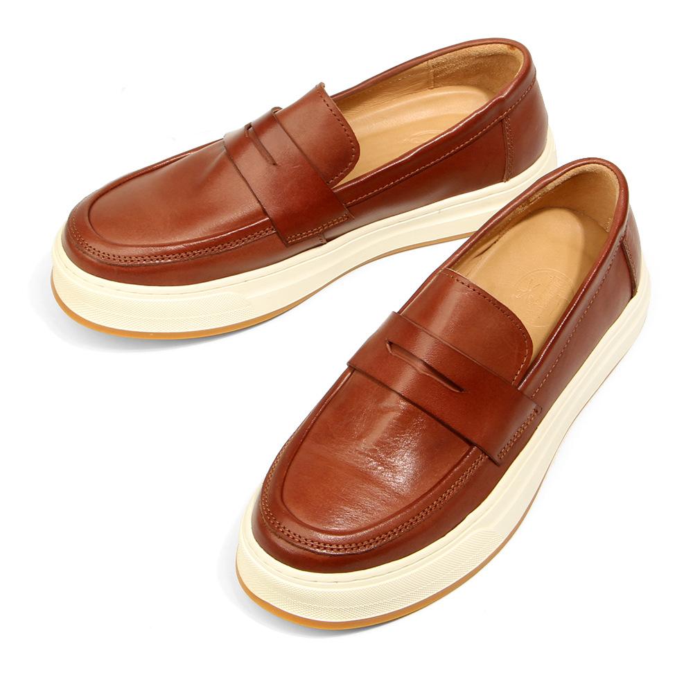 139-4 Washed Leather Loafers One-Pedal Men'S Shoes Retro Old Leather Shoes Men'S Casual Shoes Board Shoes