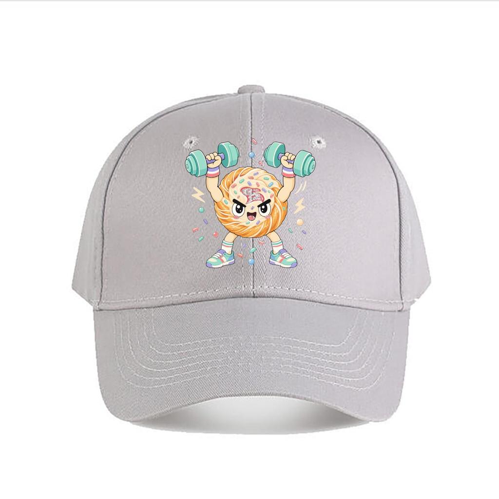 Cute Pastry Powerlifting Cartoon Wor Baseball Cap Fashion Outdoor Sports Sunhat Unisex Snapback Cap Womens
