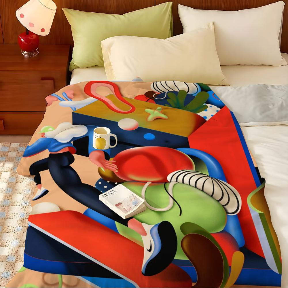 Artist S-Soren S-Selleslagh Throw Flannel Throw Blanket, Lightweight Cozy, Durable Washable Cute Cool