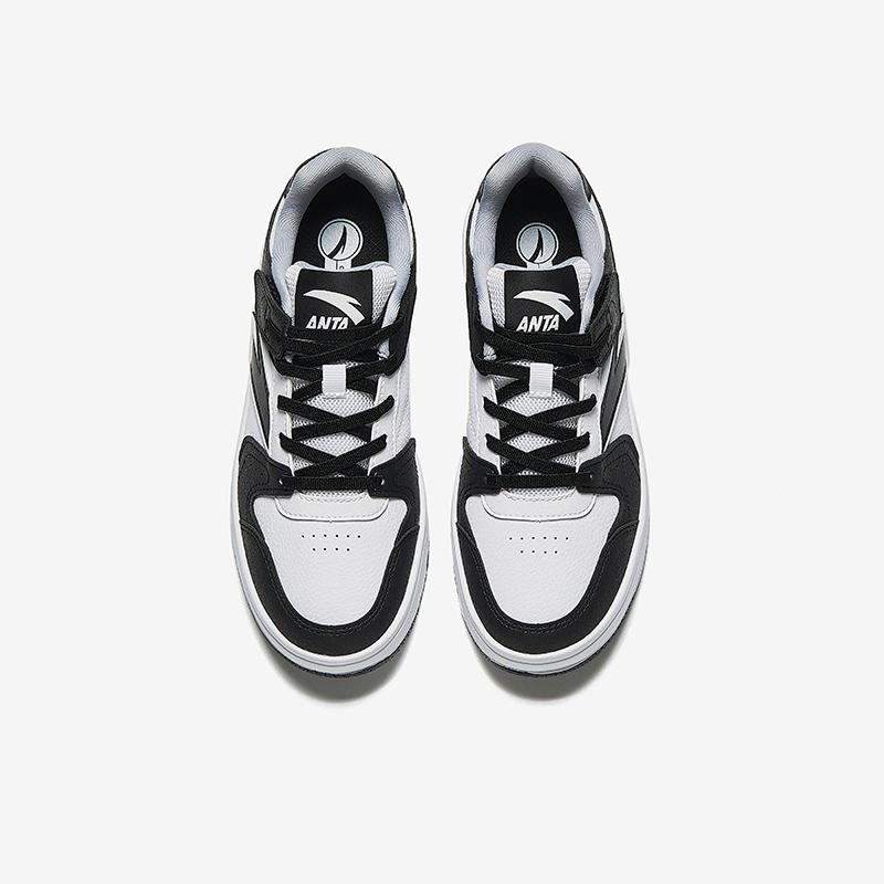 Anta Comfortable Versatile Non-Slip Wear-Resistant Low-Top Kids Skate Shoes Kids Sneakers White Black A12448099-1