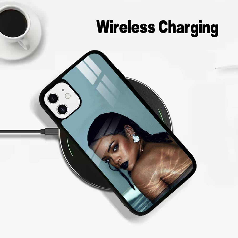 

R-Rihanna-pop diva For IPhone17 16 15 14 13 12 11 Plus Pro Max Plus Wireless Charger Phone Case iPhone14Plus