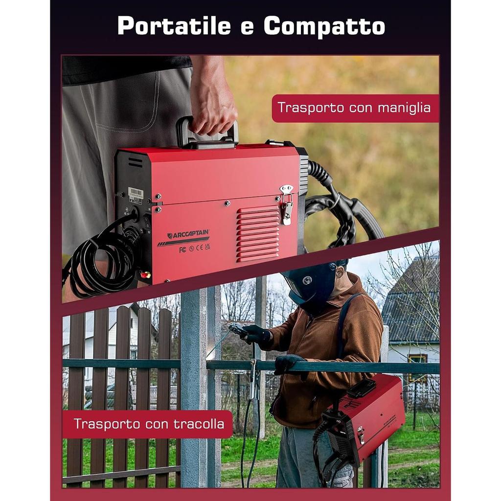ARCCAPTAIN European Standard IGBT 140A AC230V 5 In 1 Multiprocess Welding Machine with Synergistic Wire Feed MIG Welding Machine