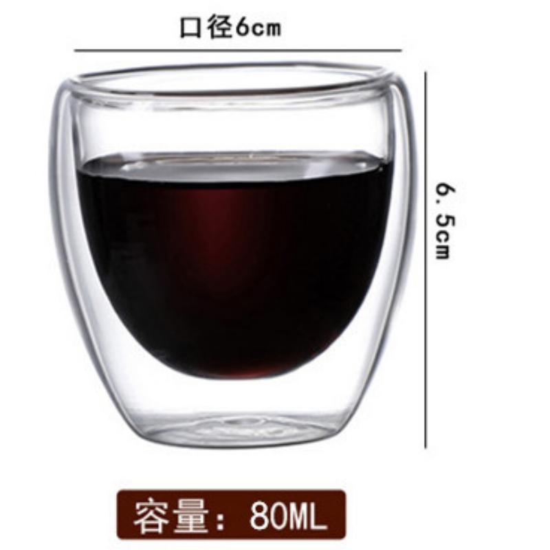 80ML/150ML 2-18KS Dvoustěnná skleněná skleněná kung-fu šálek na čaj Průhledný hrnek na kávu Mléko na vodu Nádobí na čaj s vysokým obsahem borosilikátového skla